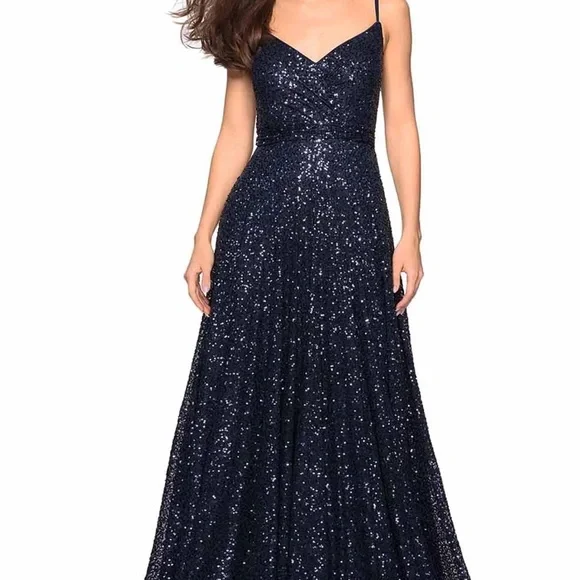 La FemmeSequin Empire Waist Prom Dress with V Back size 0